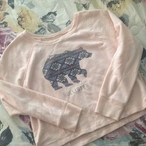 Light Pink Hollister Cropped Sweatshirt